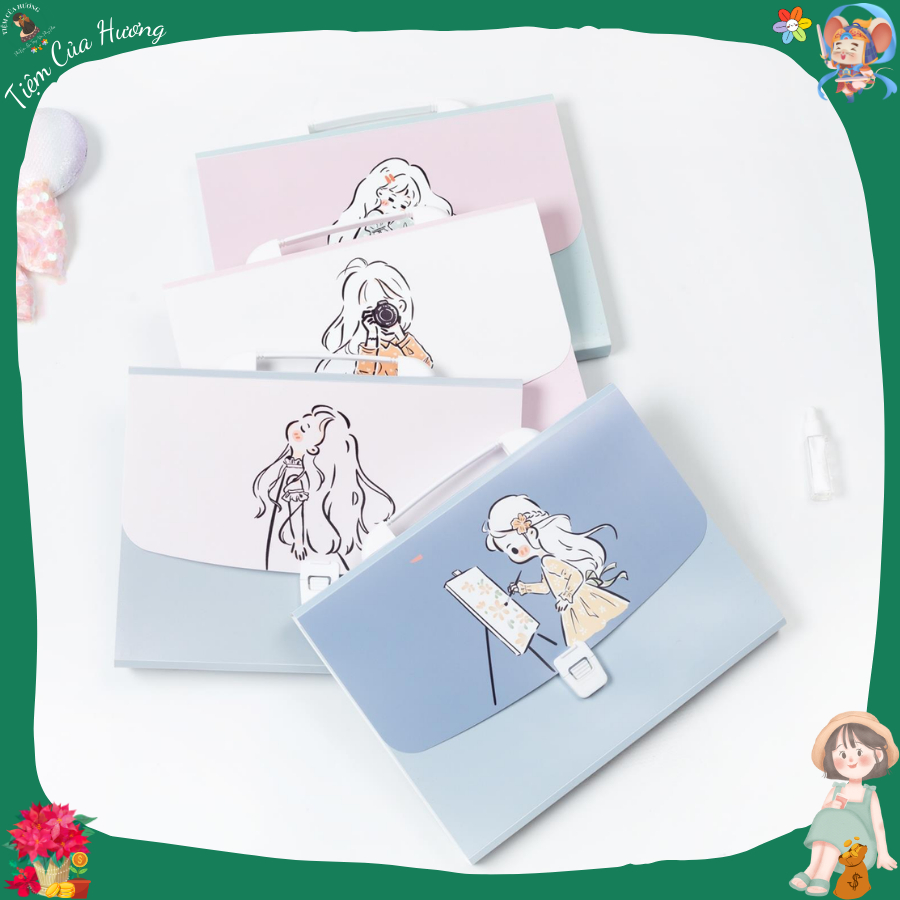 Bìa Đựng Tài Liệu A4 Cặp Táp Đựng Hồ Sơ Giấy Tờ 13 Ngăn Chống Thấm Nước Túi Xách Tay Tiện Ích By Tiệm Của Hương