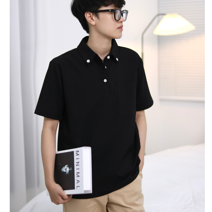 Áo polo phối cúc thiết kế SB, TOM, TRANS