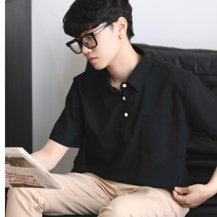 Áo polo phối cúc thiết kế SB, TOM, TRANS