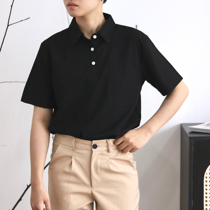 Áo polo phối cúc thiết kế SB, TOM, TRANS