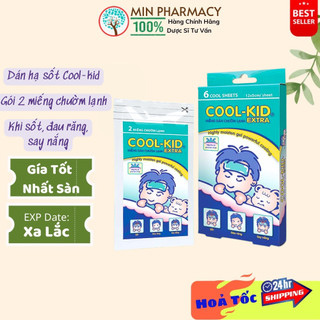  Miếng dán chườm lạnh hạ sốt cho trẻ em Cool Kid Extra  hộp 6 miếng  - Minpharmacy 