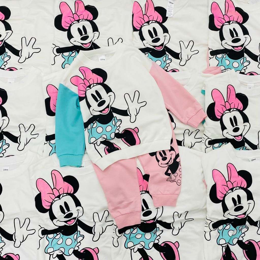 Set bộ nỉ da cá Minnie Disney dư xịn cho bé gái