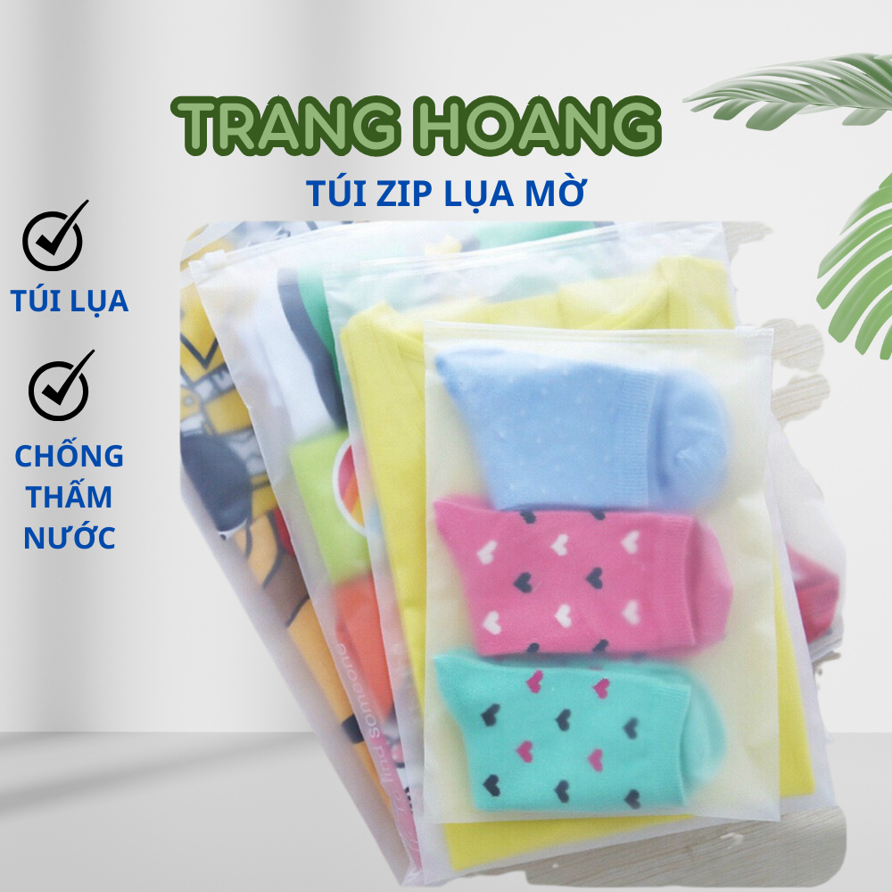 Túi ZIP lụa mờ có khóa kéo đựng đồ cá nhân full size