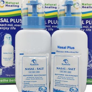 Bình rửa mũi cao cấp Nasal Plus Tặng kèm 02 gói muối biển