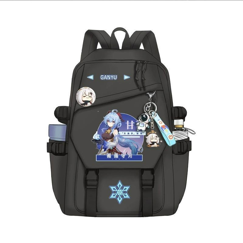 Balo vải khóa chéo Genshin Impact in hình game anime chibi cặp sách unisex đi học cho nam nữ tiện lợi