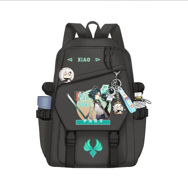 Balo vải khóa chéo Genshin Impact in hình game anime chibi cặp sách unisex đi học cho nam nữ tiện lợi