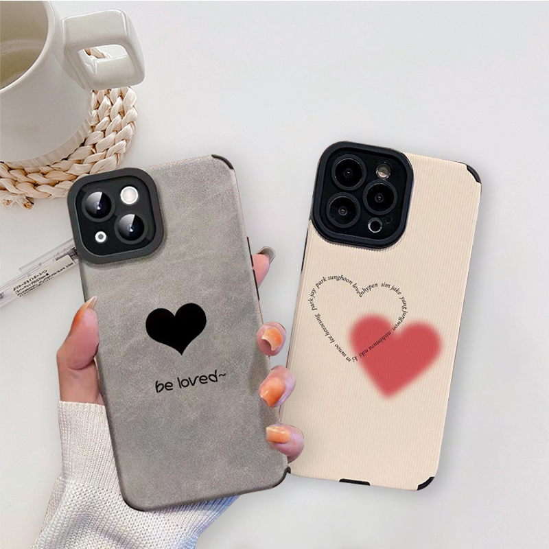 Ốp lưng iphone da in hoạ tiết tim be loved 6/6s/6plus/7plus/8plus/x/xs/xsmax/11/12/13/14/pro/max/promax - Awifi R5-3