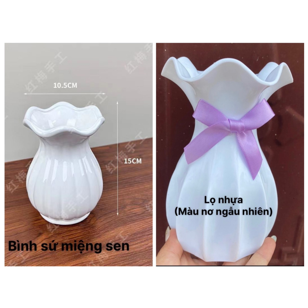 TẶNG ĐÈN Bộ vật liệu tự làm bình hoa 66-99 bông trang trí mẫu hoa hồng