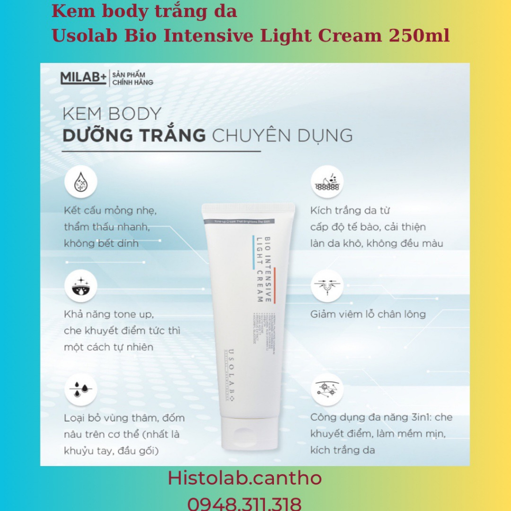 [CÔNG TY] Kem body trắng da Usolab Bio Intensive Light Cream 250ml