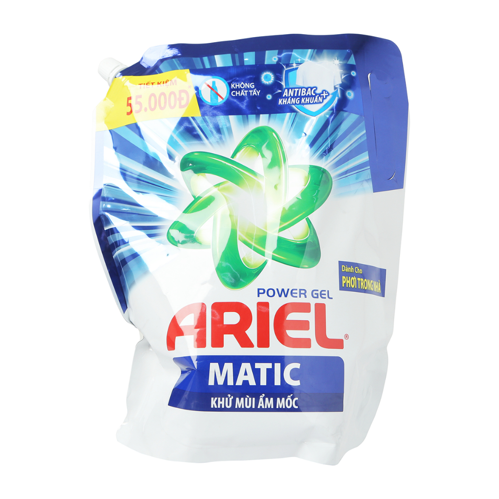 Nước Giặt Ariel Matic Khử Mùi Ẩm Mốc Túi 2.1KG