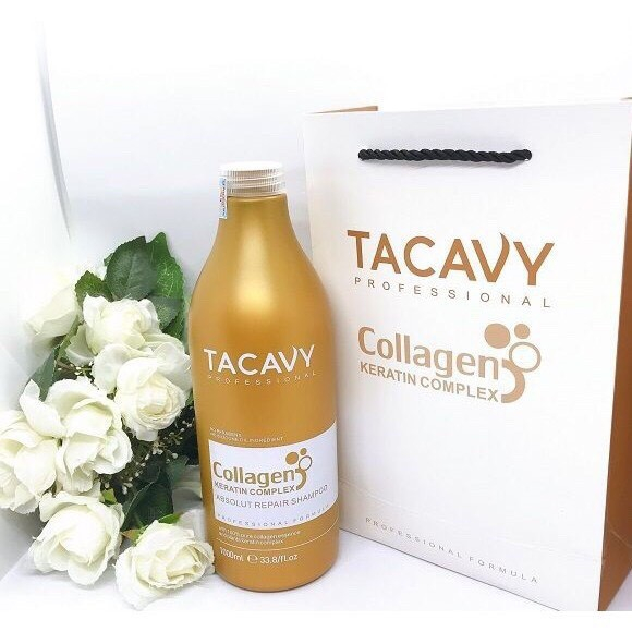 Cặp dầu gội xả TACAVY Collagen 1000ML PHỤC HỒI TÓC HƯ TỔN, KHÔ XƠ GÃY RỤNG HÀNG CHÍNH HÃNG