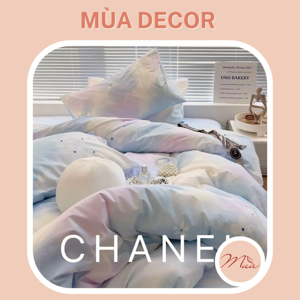 Bộ chăn ga và vỏ gối cotton living cao cấp Mùa Decor - Họa tiết La La Land