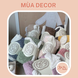 Chăn Lông Cừu Hoạ Tiết Vặn Thừng Phong Cách Scandinavian - Mùa Decor