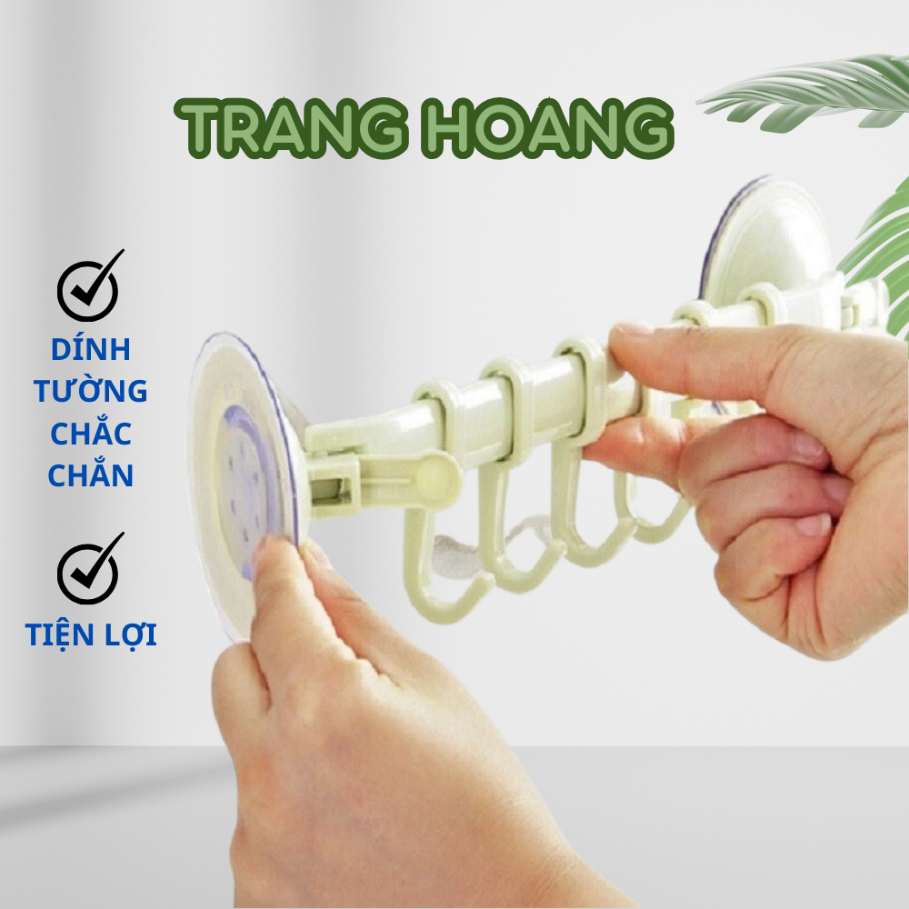 Móc nhựa cong treo đồ nhà tắm hút chân không