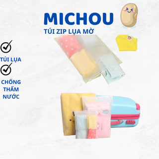 Túi ZIP lụa mờ có khóa kéo đựng đồ cá nhân