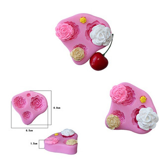 2506.030 KHUÔN SILICONE 4 HOA HỒNG (TAM GIÁC)