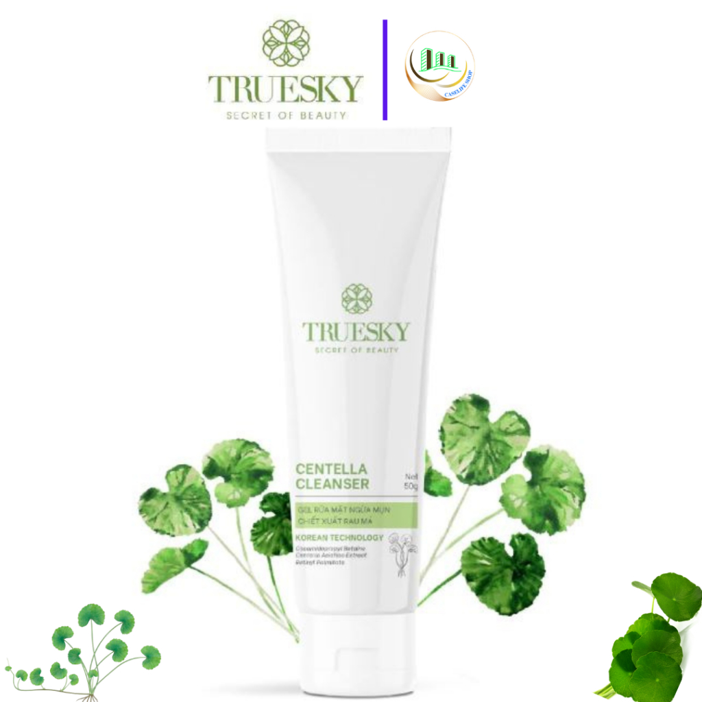 Gel rửa mặt ngăn ngừa mụn Truesky Centella Cleanser chiết xuất rau má 50g