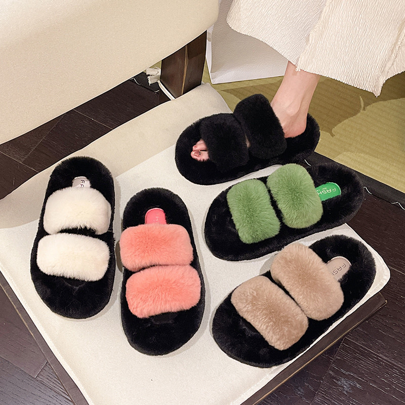 Dép Lông Quai Ngang Phủ Lông Đế Cao 4CM Mẫu Mới 2024 Siêu Xinh Mùa Đông