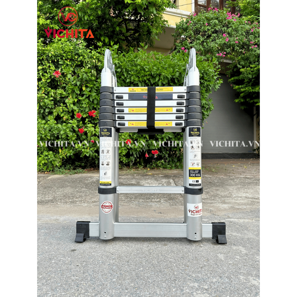 Thang Nhôm Rút Đôi Chữ A 4.4M  VICHITA - Thang Rút Tiện Lợi Dễ Dàng Mang Theo