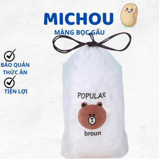 Set 100 màng bọc thực phẩm pe có chun bọc/ màng bảo quản thực phẩm
