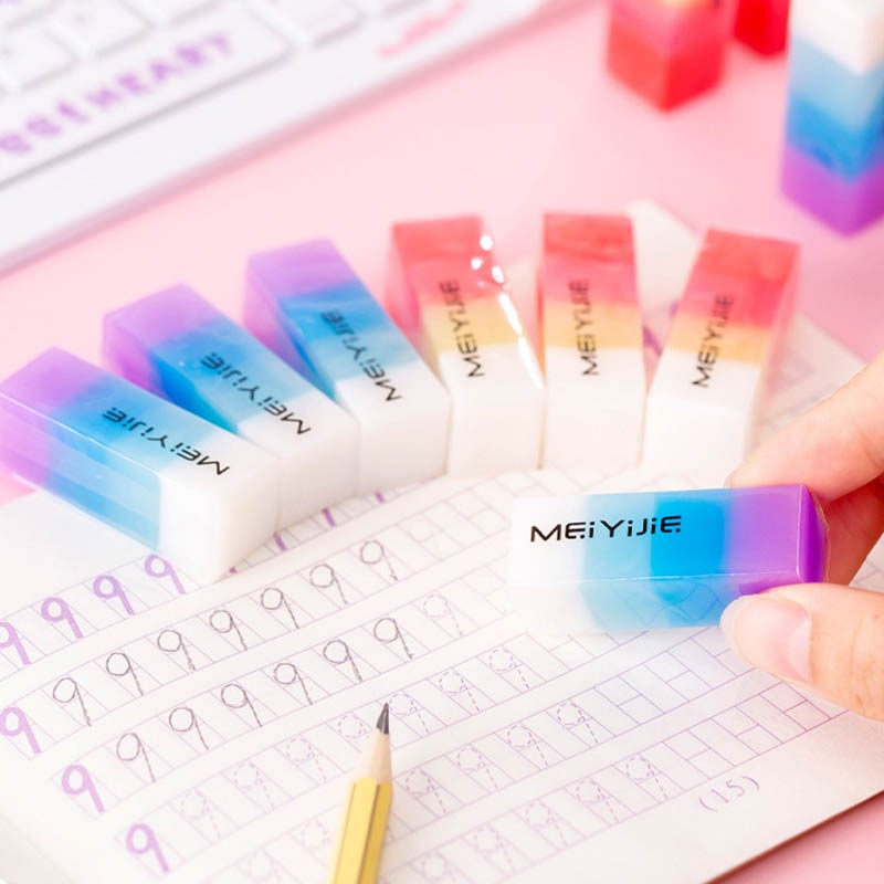 Hộp 24 Cục Gôm 7 Sắc Cầu Vòng Tẩy Siêu Sạch 681