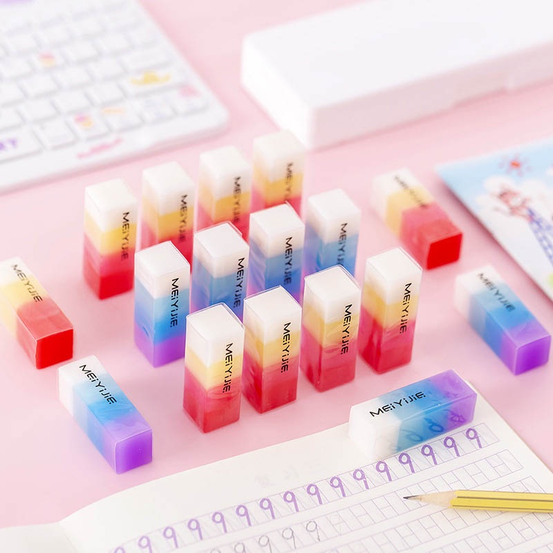 Hộp 24 Cục Gôm 7 Sắc Cầu Vòng Tẩy Siêu Sạch 681