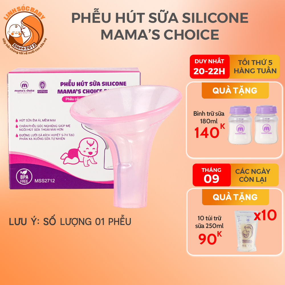 Phễu hút sữa silicon Mama s Choice chính hãng an toàn Dùng cho máy Medela