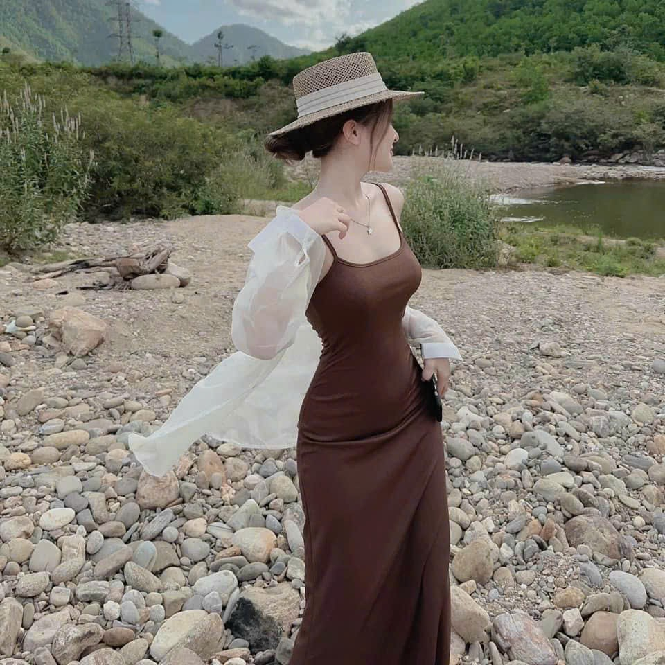 Đầm váy nữ công chúa dáng maxi ôm body mix khoác ngoài form dài sexy quyến dũ phù hợp đi chơi, đi biển