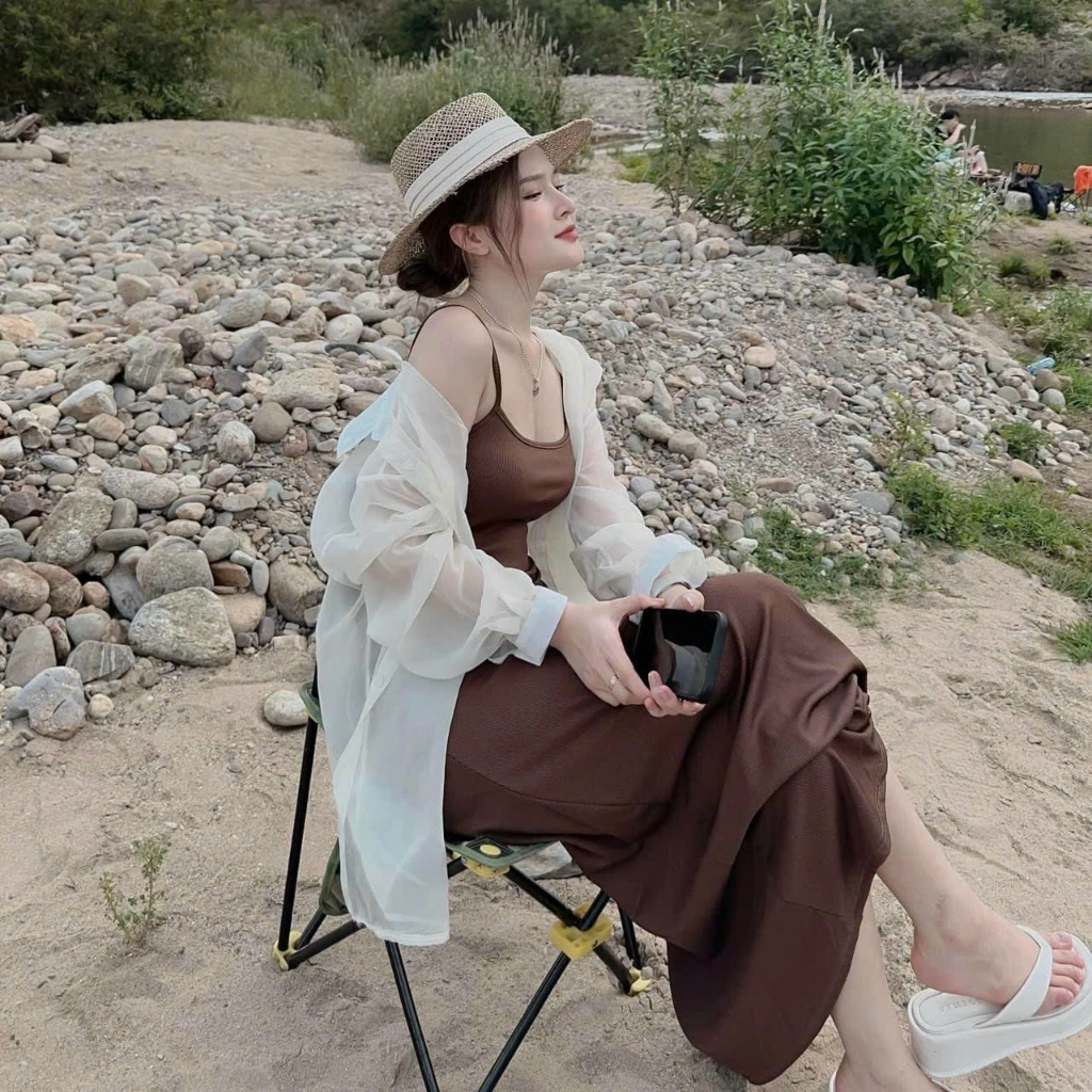 Đầm váy nữ công chúa dáng maxi ôm body mix khoác ngoài form dài sexy quyến dũ phù hợp đi chơi, đi biển