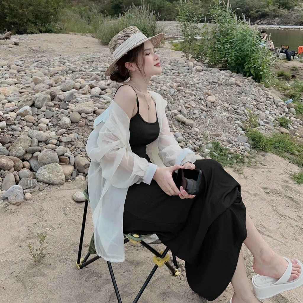 Đầm váy nữ công chúa dáng maxi ôm body mix khoác ngoài form dài sexy quyến dũ phù hợp đi chơi, đi biển