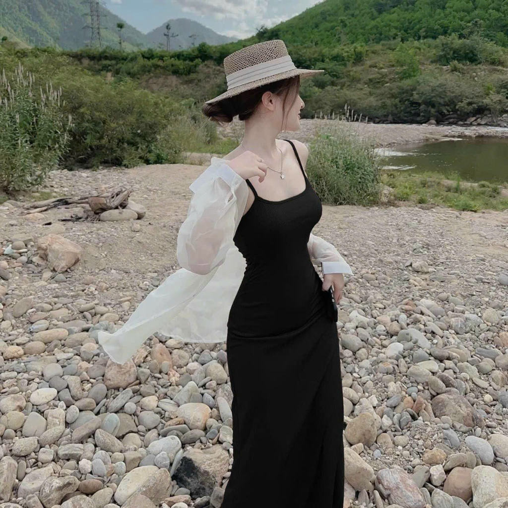 Đầm váy nữ công chúa dáng maxi ôm body mix khoác ngoài form dài sexy quyến dũ phù hợp đi chơi, đi biển