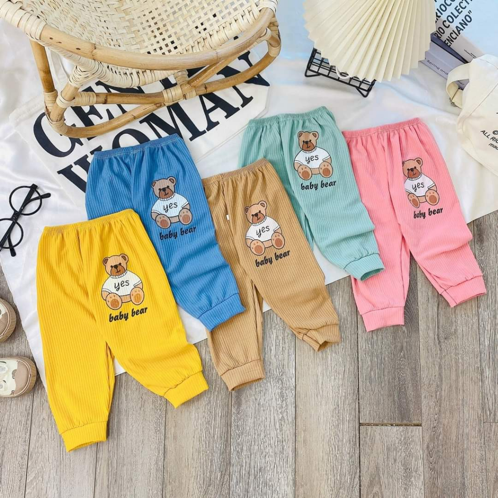 Set 5 Quần tăm dài kẻ cho bé trai và bé gái sơ sinh  giao màu ngẫu nhiên cho bé trai và bé gái