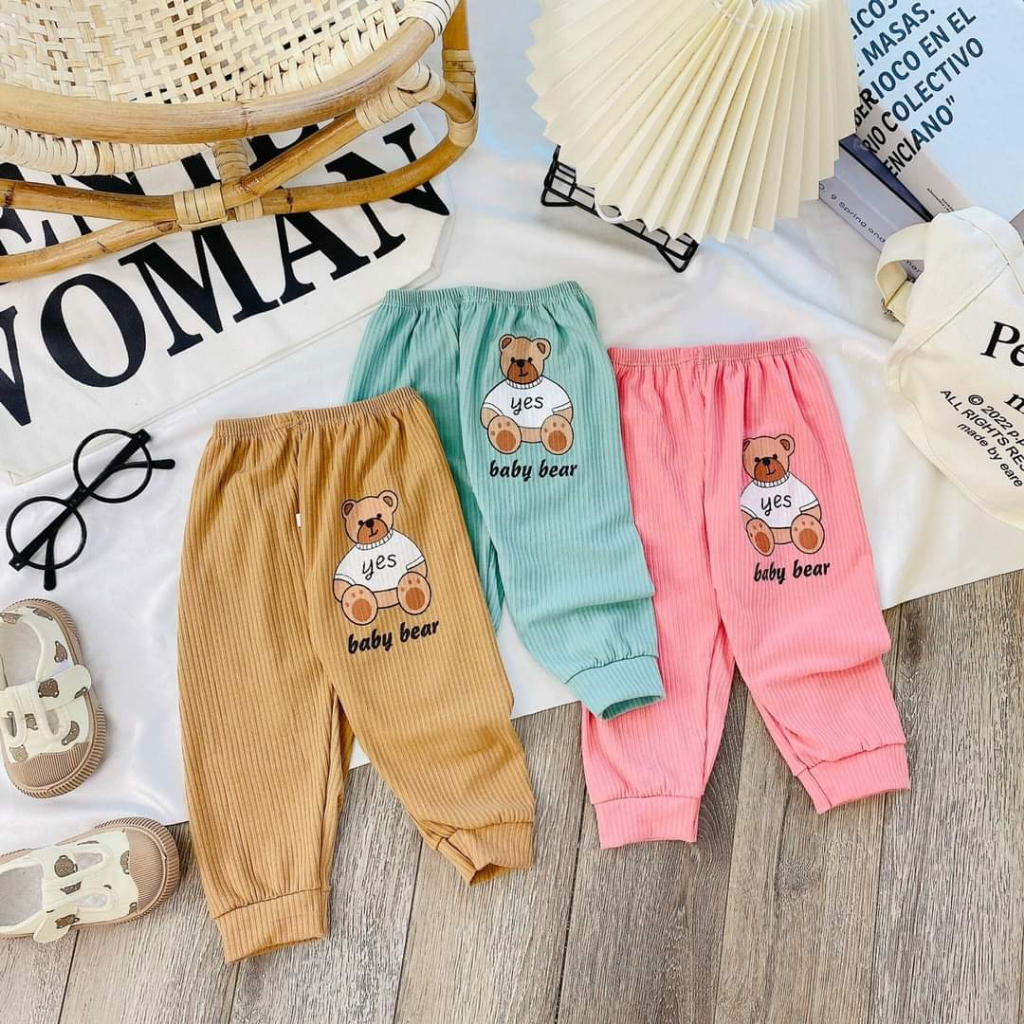 Set 5 Quần tăm dài kẻ cho bé trai và bé gái sơ sinh  giao màu ngẫu nhiên cho bé trai và bé gái