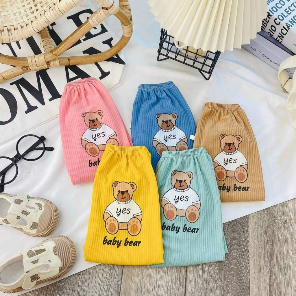 Set 5 Quần tăm dài kẻ cho bé trai và bé gái sơ sinh  giao màu ngẫu nhiên cho bé trai và bé gái