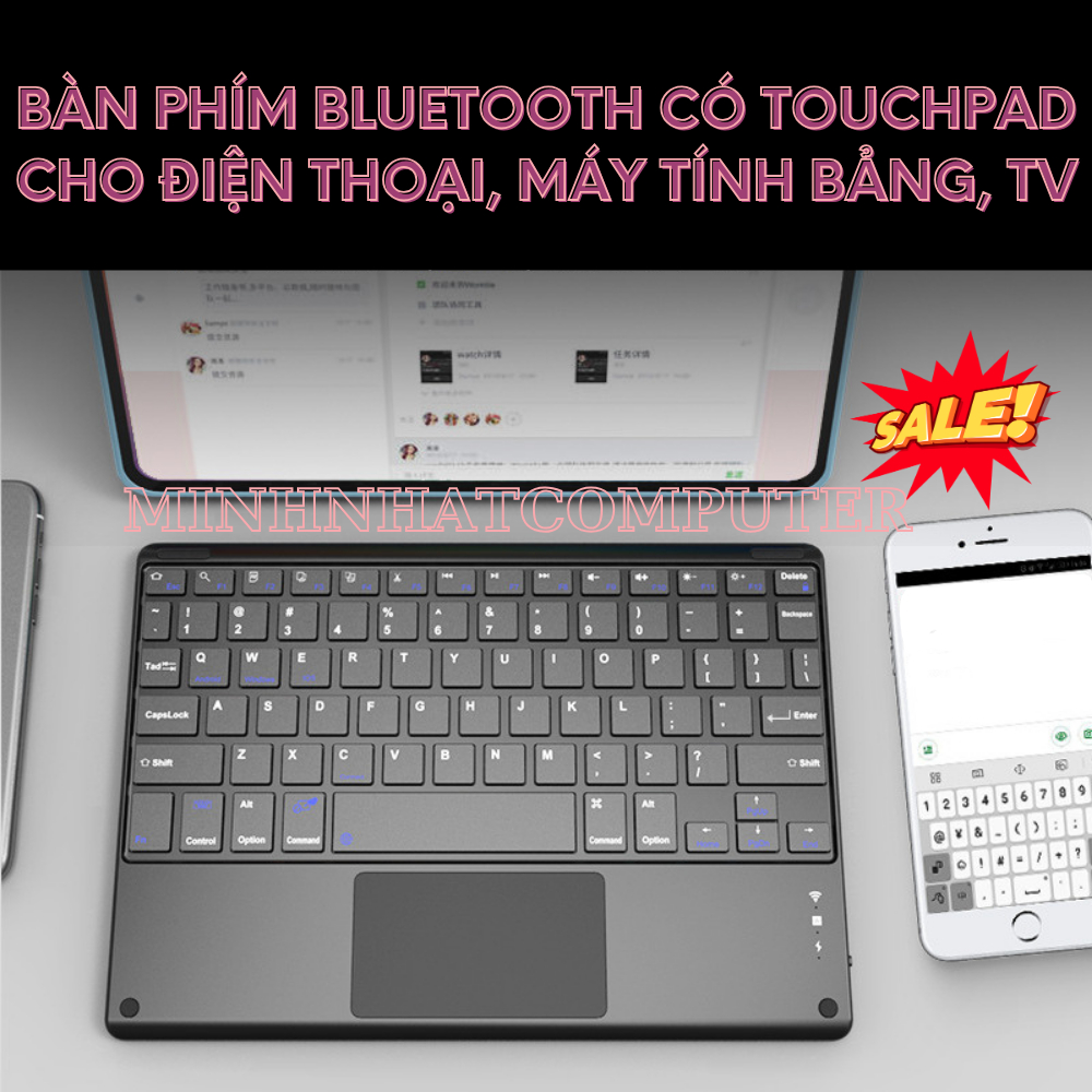 Bàn phím bluetooth có touchpad cho máy tính bảng, điện thoại, tv