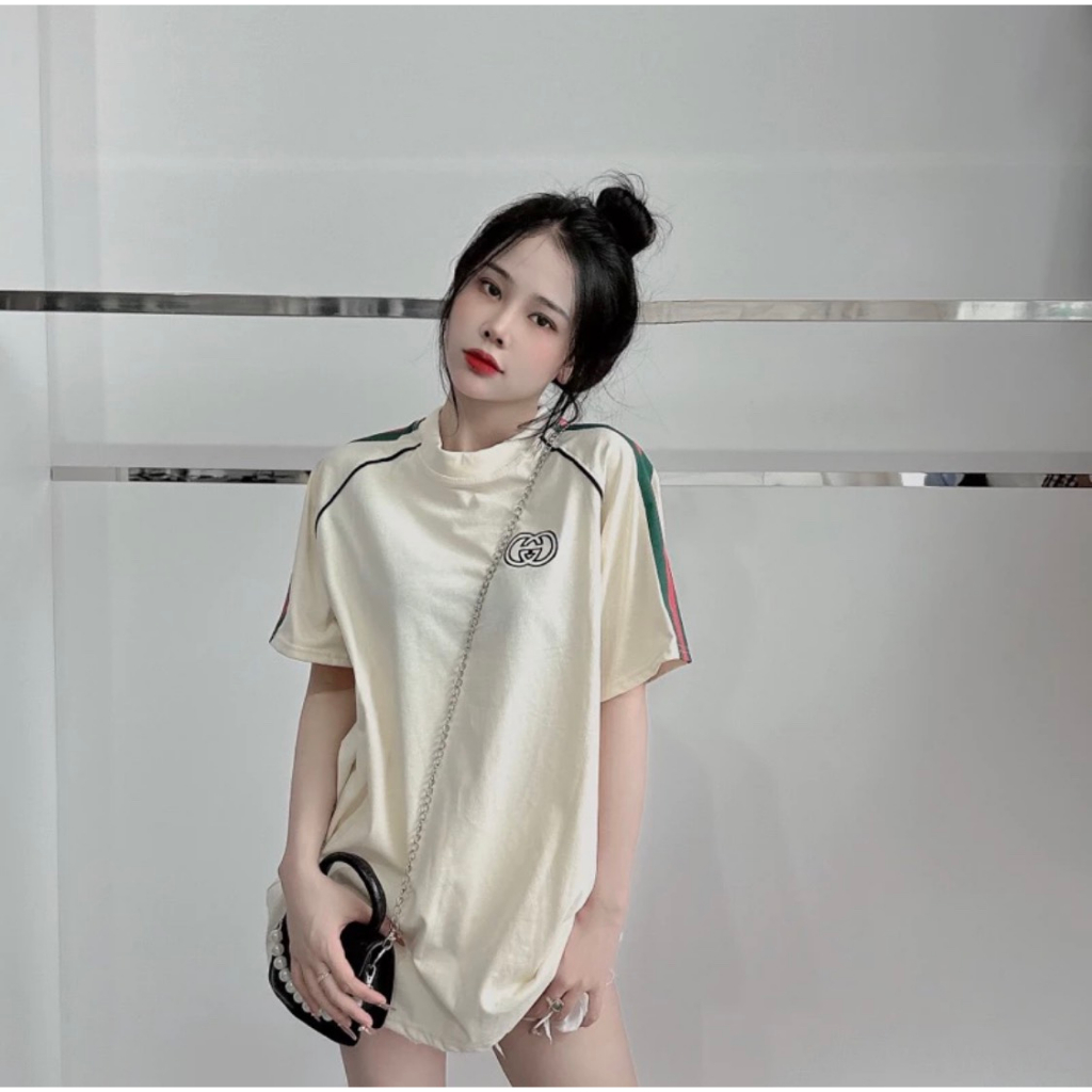 Áo Phông Gucci Chất Cotton Co Dãn 4 Chiều Thêu Chữ GG Phong Cách Boy Phố - Áo Phông Thêu Soc Xanh Đỏ Hottrend 2023