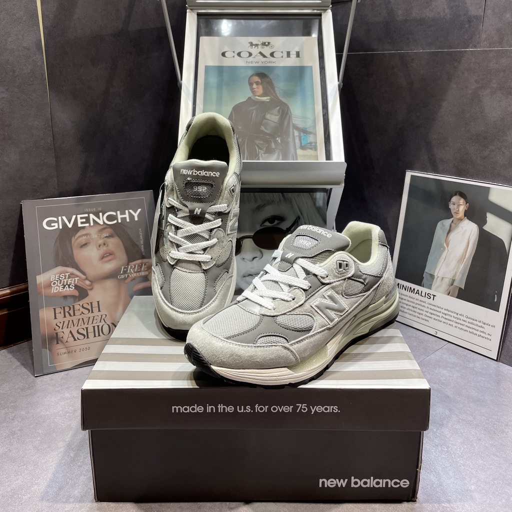 Giày Thể Thao Nam Nữ NB 992, Giày NB 992 Xám Cao Cấp