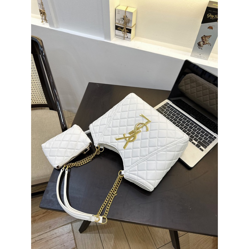 Túi xách nữ set đôi kèm ví trần ô size 38cm