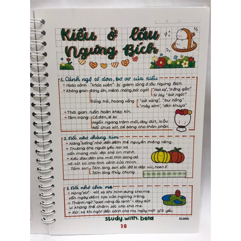 SỔ Lò Xo Takenote Trang Trí sticker VĂN 9