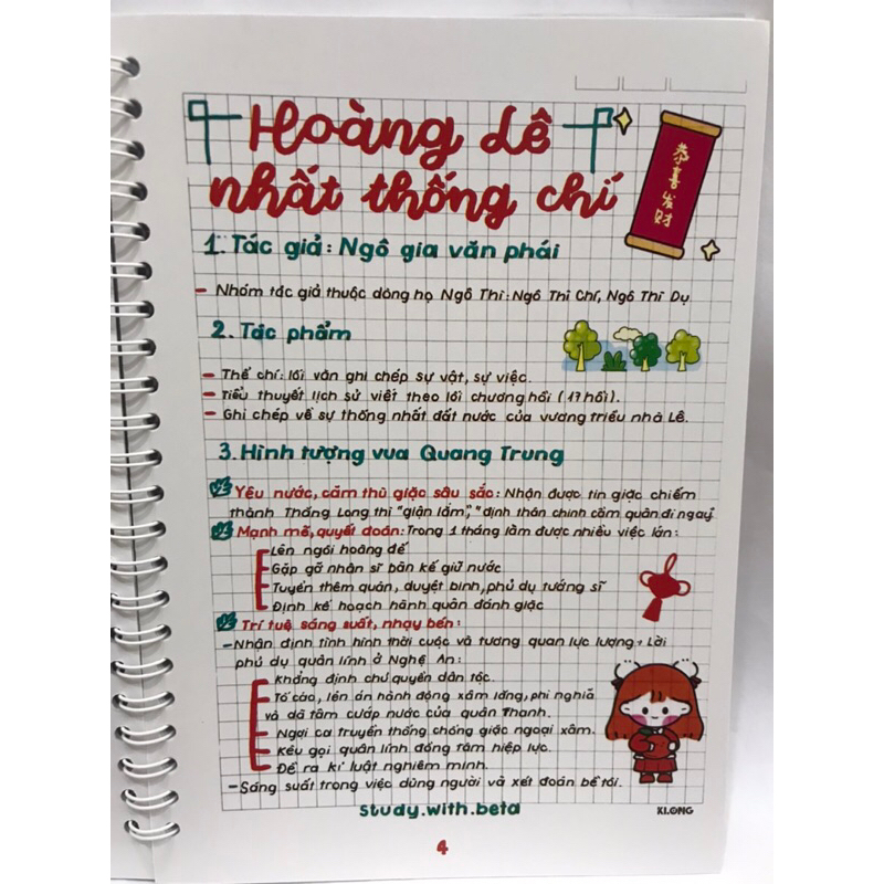 SỔ Lò Xo Takenote Trang Trí sticker VĂN 9