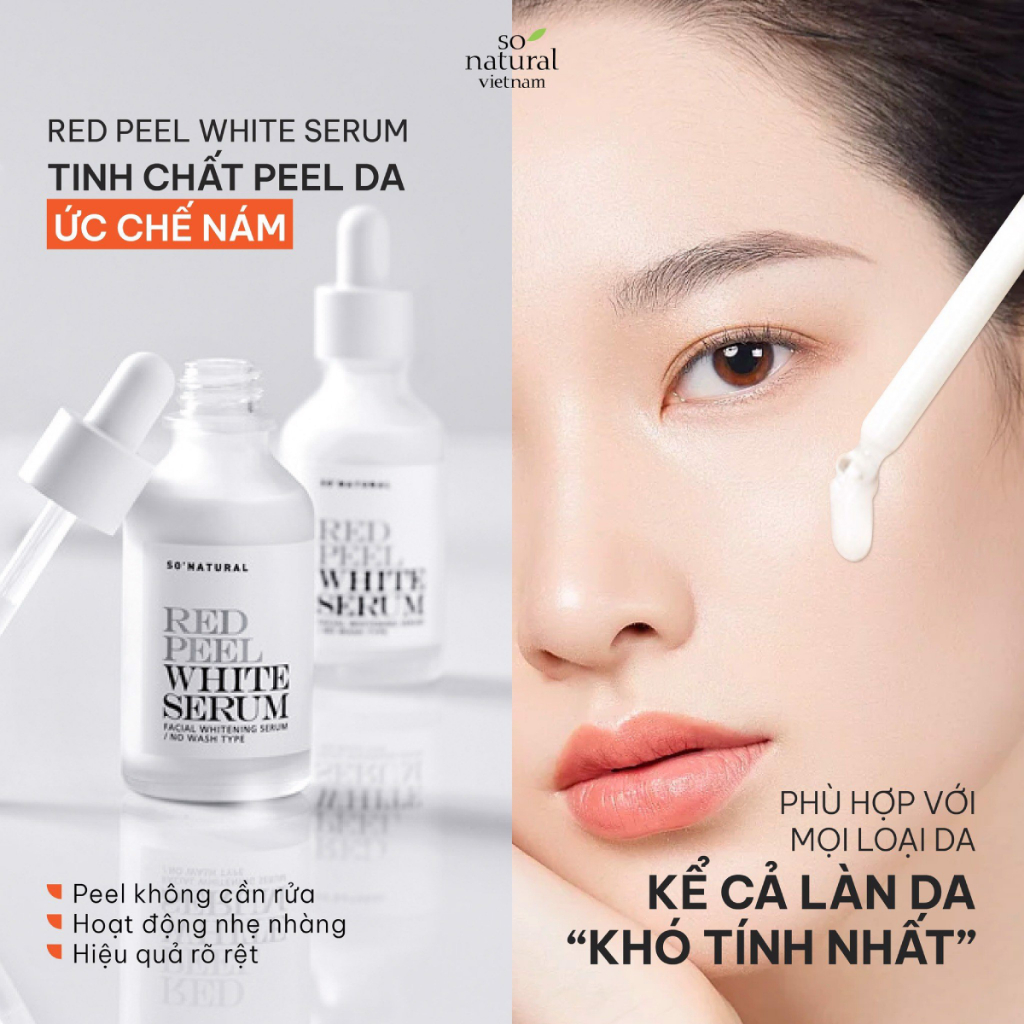 Tinh chất Red peel white serum, cải thiện thâm sạm nám, dưỡng căng bóng da, làm đều màu da 35ml