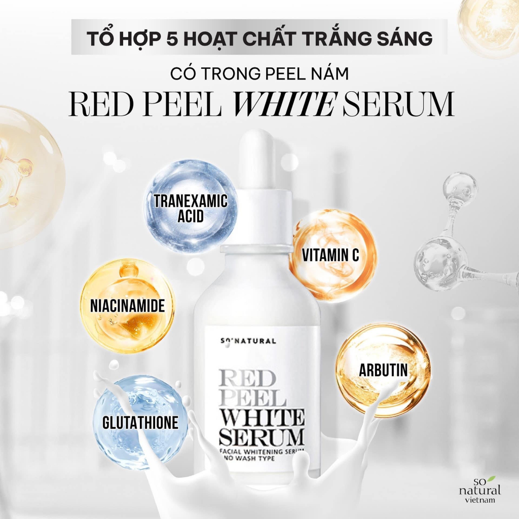 Tinh chất Red peel white serum, cải thiện thâm sạm nám, dưỡng căng bóng da, làm đều màu da 35ml