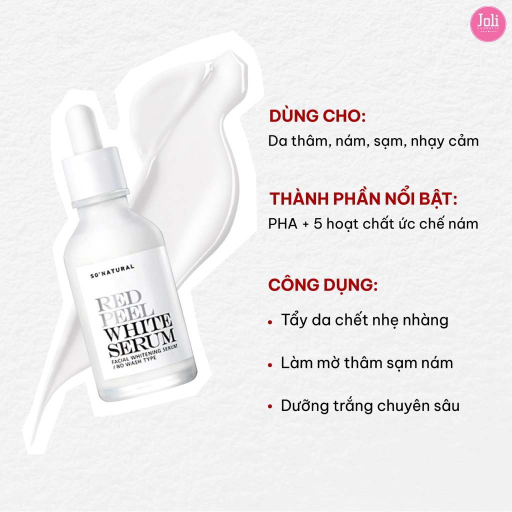 Tinh chất Red peel white serum, cải thiện thâm sạm nám, dưỡng căng bóng da, làm đều màu da 35ml
