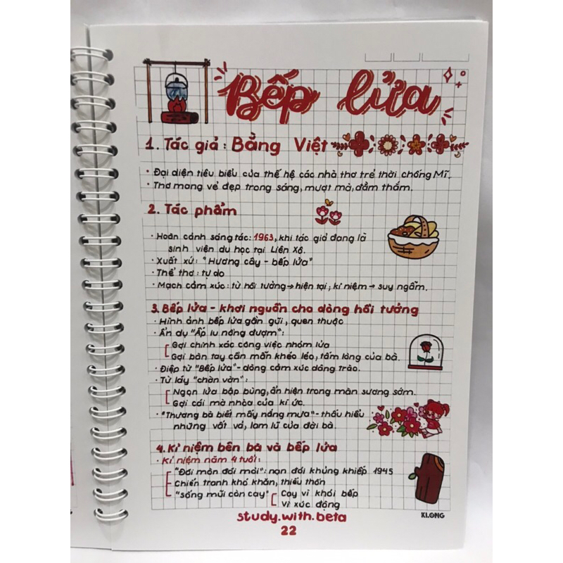 SỔ Lò Xo Takenote Trang Trí sticker VĂN 9