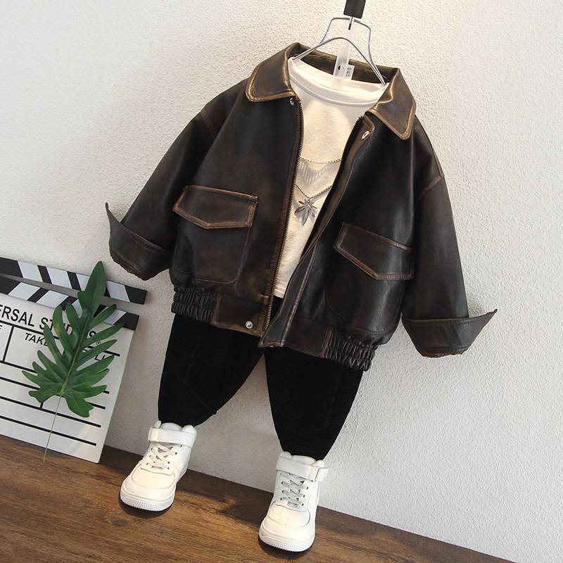 Áo khoác da cao cấp cho bé, Áo khoác phong cách Châu Âu