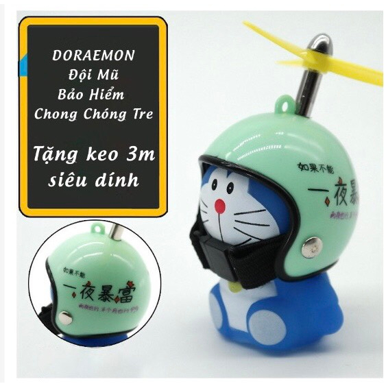 Phụ Kiện Doremon Gắn Xe Máy, Xe Đạp, Ô Tô, Mũ Bảo Hiểm, Doraemon Đội Mũ Bảo Hiểm Chong Chóng MẪU NGẪU NHIÊN