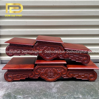 Tam sơn gỗ hương đá cao cấp, tam cấp đôn tượng, tam cấp kê bát hương cao cấp