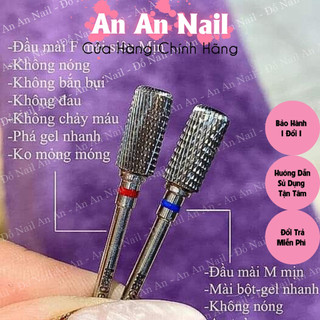 Đầu mài móng phá gel, phá bột nail, đầu mài USA không rỉ, không nóng rát tay khách