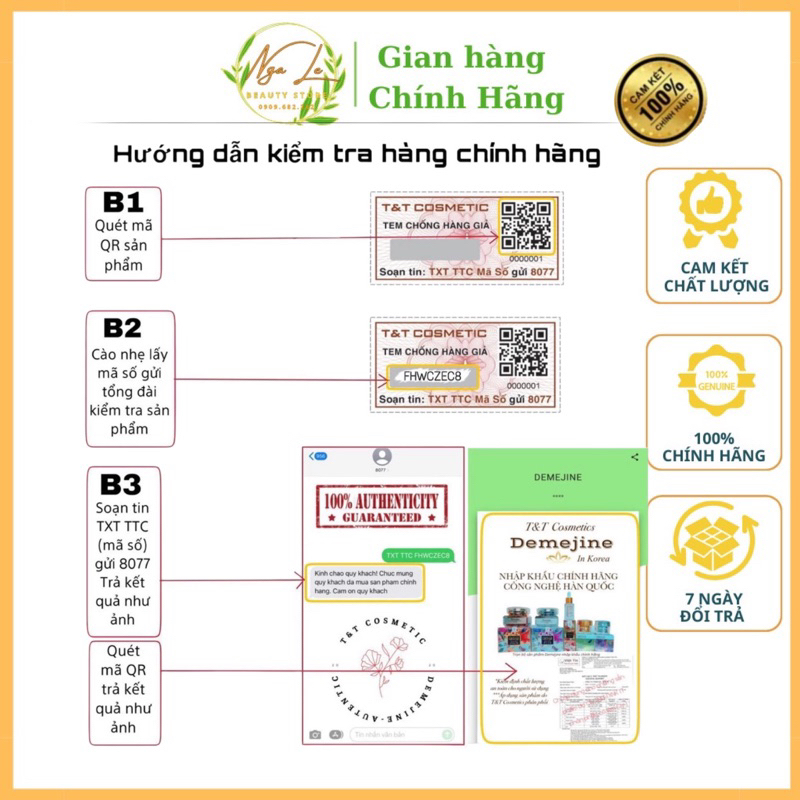 Kem Face DEMEJINE T&T HÀN QUỐC 20gr chính hãng