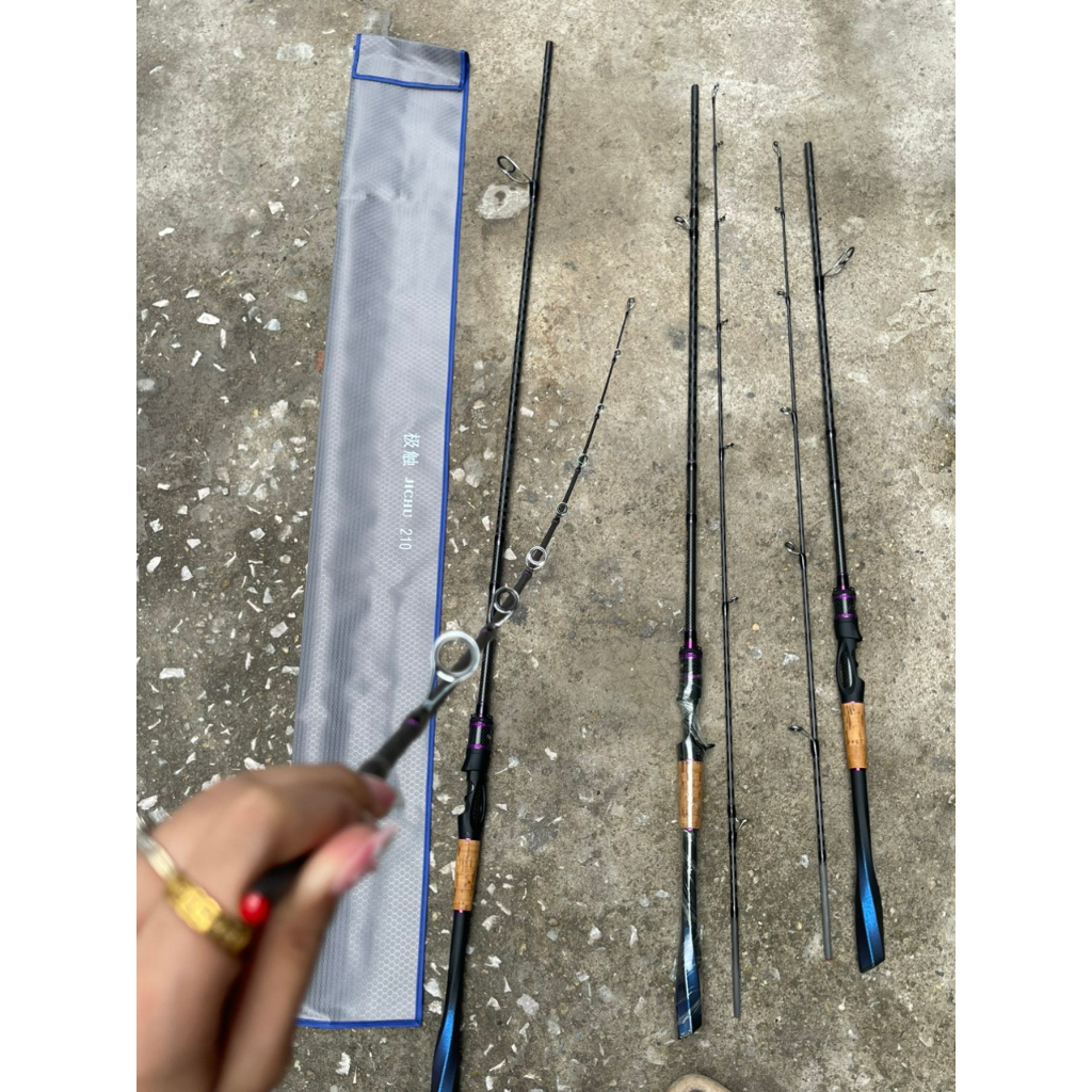 Cần câu lure cao câp JiCHU carbon xoắn chuôi đúc CM45